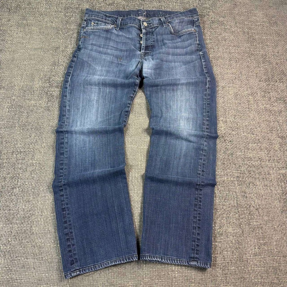 7 For All Mankind Standard Straight vintage Jeans Mens 36 Blue Button USA made